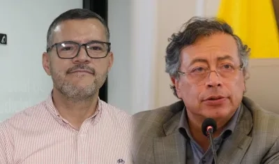 El magistrado Mauricio Rodríguez y el Presidente Gustavo Petro.