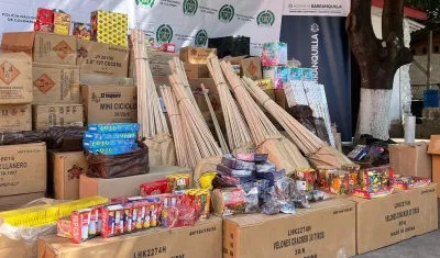 Pólvora incautada por las autoridades en diciembre de 2024. 