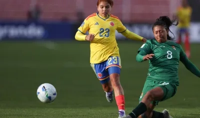 Aspecto del partido entre Colombia y Bolivia. 