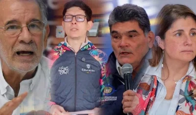 El gobernador Eduardo Verano; el ministro de Educación, Daniel Rojas; el procurador Gregorio Eljach y la defensora del Pueblo, Iris Marín Ortiz.