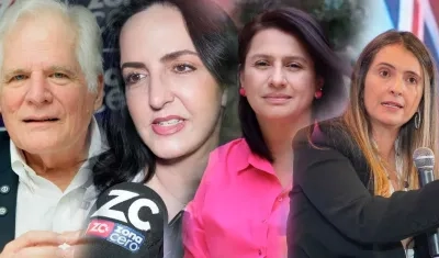 Los precandidatos Miguel Uribe Turbay, María Fernanda Cabal, Paola Holguín y Paloma Valencia.