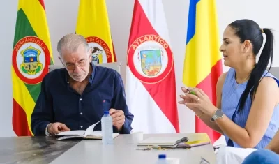 Gobernador Eduardo Verano y la secretaria de Hacienda, Nini Johana Cantillo.