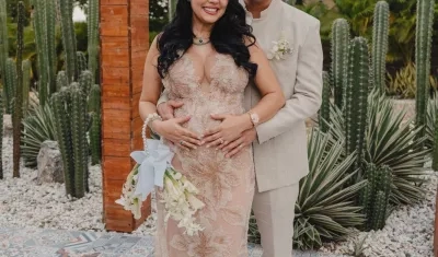 El cantante Elder Dayán y su esposa Milena Robayo. 