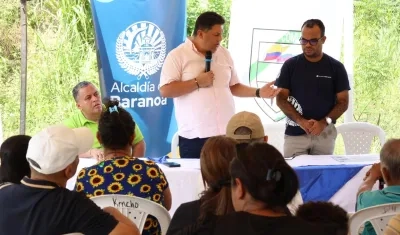 El alcalde de Baranoa, Édinson Palma, durante la presentación del proyecto. 