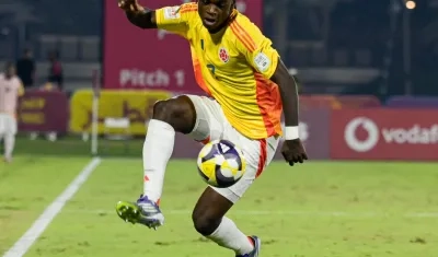Cristian Flórez, delantero de la Selección Colombia sub-17. 