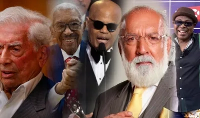 Mario Vargas Llosa, Rafael Ithier, Rubby Pérez, Gustavo Angarita y Wilson Manyoma