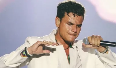 El artista durante la presentación.