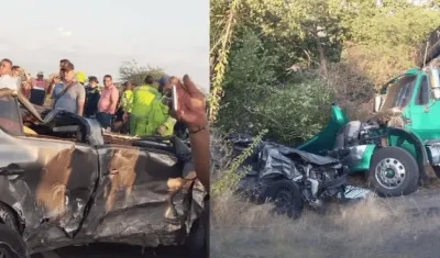 Así quedaron los vehículos tras el accidente.