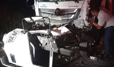 Furgón involucrado en el accidente. 