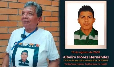 Nerys Hernández y su hijo Albeiro Flórez Hernández.