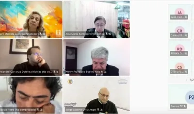 Aspecto de la audiencia de solicitud de medida de aseguramiento de este lunes. 