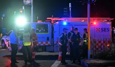 Policía de Australia en el lugar de los hechos.