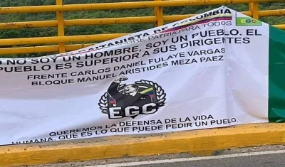 Banderas del 'Clan del Golfo', en Atlántico