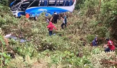 Bus después del accidente.
