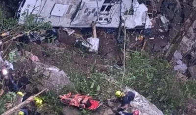 Bus después del accidente.