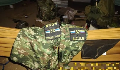 Camuflado incautado por el Ejército. 