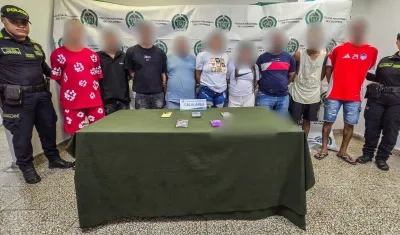 Los nueve presuntos integrantes de 'Los Costeños M'. 