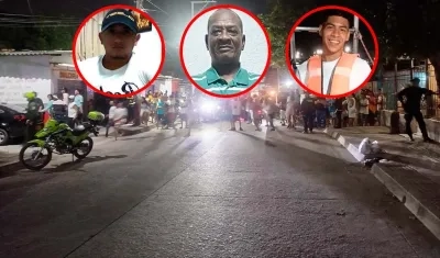 Tres de las víctimas de la homicidio en Villa Adela. 