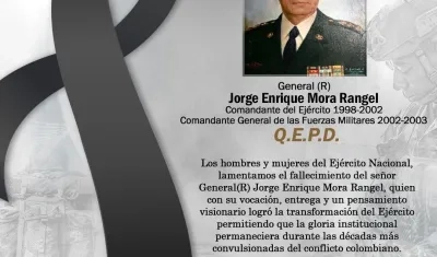 El general (r) Jorge Enrique Mora Rangel.