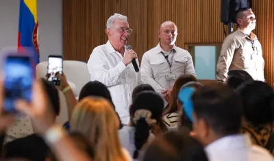 El expresidente Álvaro Uribe en Barranquilla.