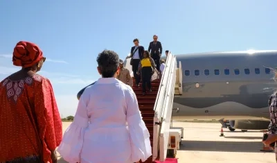 La llegada de la Vicepresidenta a Senegal.