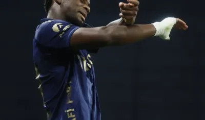 Jhon Jader Durán celebrando su gol.