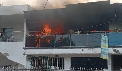 Incendio en el barrio Olaya.
