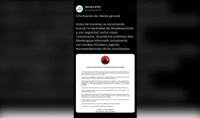 Post publicado en la cuenta adscrita al Invías y que generó la polémica. 