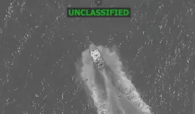 Una de las lanchas atacadas.