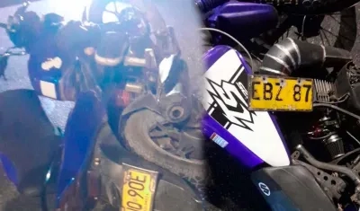 Las dos motos involucradas en el accidente. 