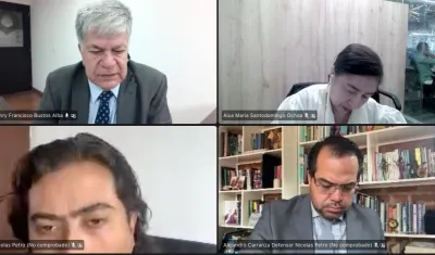 Nicolás Petro en la audiencia de solicitud de medida de aseguramiento este martes. 