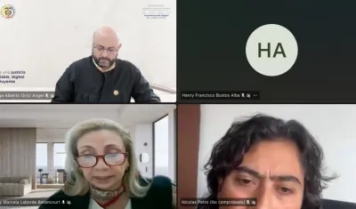 Aspecto de la audiencia de solicitud de medida de aseguramiento contra Nicolás Petro. 