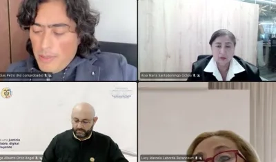 Nicolás Petro en la audiencia de solicitud de medida de aseguramiento de este martes. 