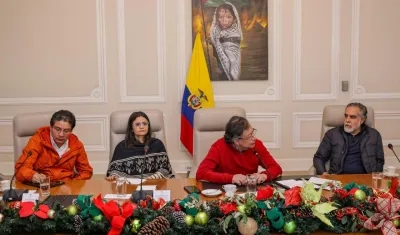 Presidente Gustavo Petro y el Ministro del Interior, Armando Benedetti, durante el Consejo de Seguridad de este sábado.