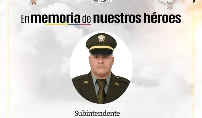 El subintendente de la Policía, Iván Ferney Tabares Restrepo.