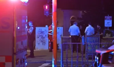 Policía durante el incidente.