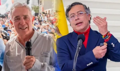 El expresidente Álvaro Uribe y Gustavo Petro.