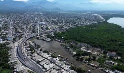 Panoramica aérea de la variante de Ciénaga. 
