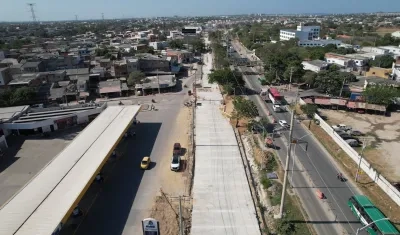 Vista panorámica de la vía Circunvalar en Soledad.