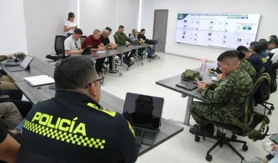Consejo de seguridad de las autoridades en Barranquilla. 