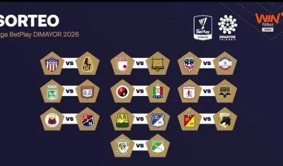 Así se jugará la primera fecha de la Liga Colombiana I 2026. 