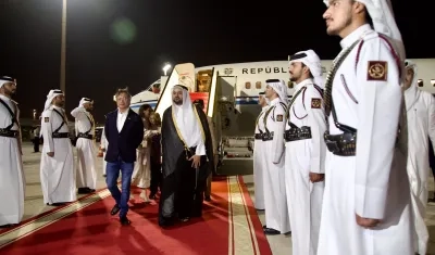 Llegada del Presidente Petro a Doha.
