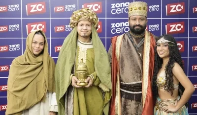 Virgen María, Mago Baltazar, Rey Herodes y bailarina. 