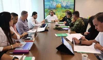 Consejo de seguridad realizado en la Alcaldía de Puerto Colombia. 