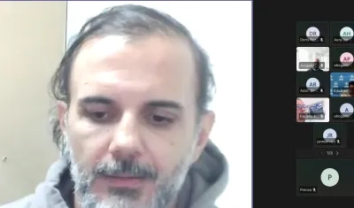 Álvaro Rivera Ramírez en la audiencia virtual de este lunes. 