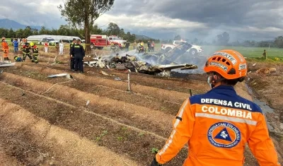 Lugar donde quedó la avioneta accidentada. 