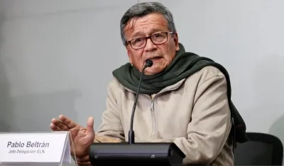  Israel Ramírez Pineda, alias 'Pablo Beltrán', jefe de la delegación de paz del ELN.