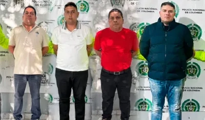 Los capturados son Gustavo Adolfo Gallego Bedoya, Mario Fernando Henríquez Gómez, Isaac Gabriel Barrios Pana, y Reinaldo Rafael Castellar Carmona.
