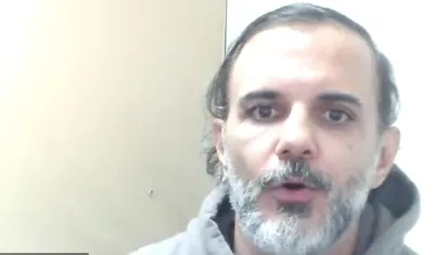  Álvaro Felipe Rivera Ramírez durante la audiencia virtual de legalización de captura de este lunes. 