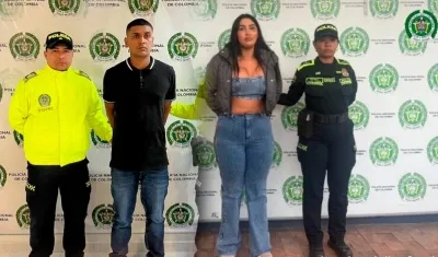 Chilari Dayana Hernández y Johan Alexander Cadena, los capturados.